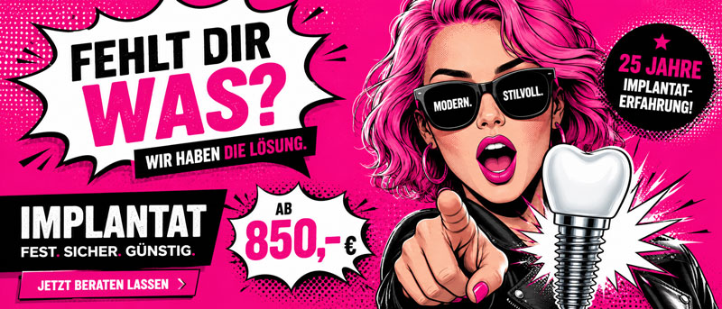 Werbeanzeige für Implantate